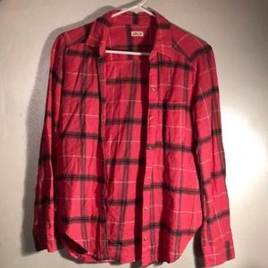 Long sleeved pink flannel Hollister